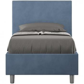 Letto Singolo Blu in Microfibra 90x200