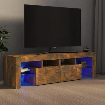 Mobile Porta TV con Illuminazione LED Rovere Fumo 60x38,5x48 cm