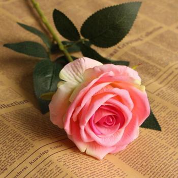 Artificial Flannelette Rose for Home Decor
