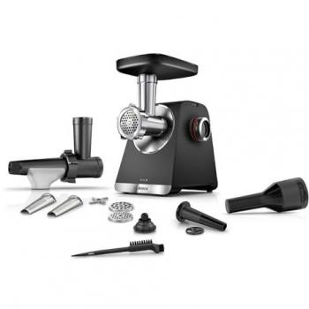 BOSCH Fleischwolf 6.0 MFWS650B – 3,5 kg/min, Schwarz, 500 W, 2‑Stufen-Getriebe, Rücklauf