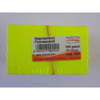 Cartoncini Segnaprezzi Fluorescenti 8x5 cm Pack da 50