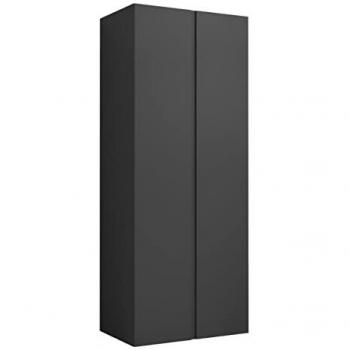 Armadio Hartford 367 Grafite 186x74x44 cm con porte a cerniere