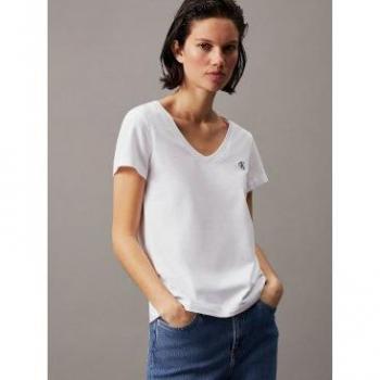 Calvin Klein Denim V‑Shirt CK EMBROIDERY STRETCH V‑NECK – Brustlogo – Größe XXL
