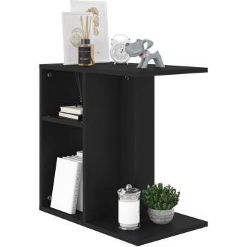 Mesa de apoyo de madera contrachapada negra 50x30x50 cm