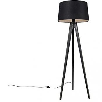 Lampe Trépied Classique Noir QAZQA – 1 Lumière, 136 cm