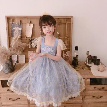 Robe Féerique Violet Tutu Kawaii Bretelles Enfant Lolita Été Halloween