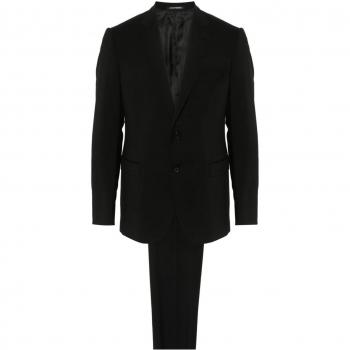 Emporio Armani Men's Wool Single-Breasted Suit Black Size XL E31VMG