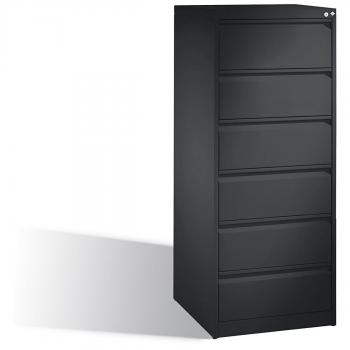 Armoire à dossiers ACURADO C+P, 6 tiroirs, format A5 paysage, double voie, couleur noir-gris