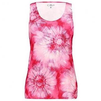 CMP Damen Canotta 4‑Way Stretch Con Fantasia Floreale Tanktop, Bouganville‑Bianco, D38 – Bloom‑Flex-Canotto