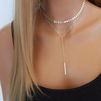 Choker Halskette mit goldener Bar für Frauen