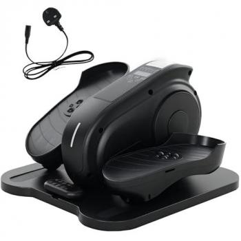 Black Under Desk Elliptical with LCD Monitor and Remote Control