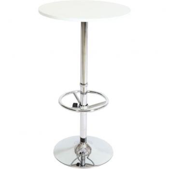 Table à barre bistro diamètre 60 cm, bois clair et structure métallique