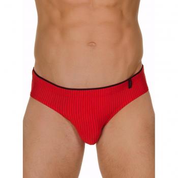 Bruno Banani Herren Slip, rot/schwarz gestreift, Gr. 7