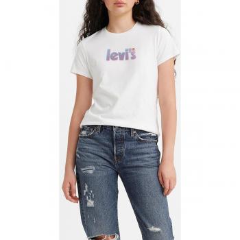 Levi's T-shirt A Maniche Corte The Perfect 17369 Offset Poster Logo Bright White M