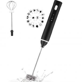 Mousseur à lait rechargeable pour boissons chaudes, café Latte, Matcha, Cappuccino et chocolat noir