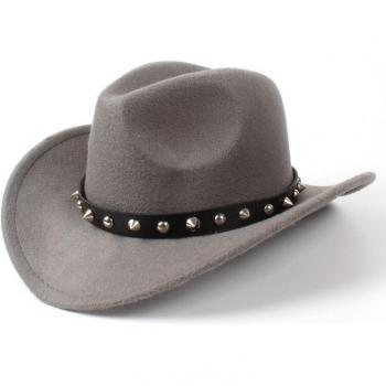 Punk Rivet Belt Cowboy Hat for Women