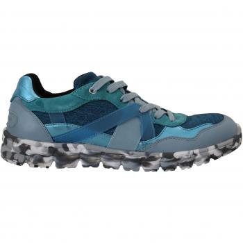 Blue Gray Leather Sport Low Top Sneakers by Dolce & Gabbana