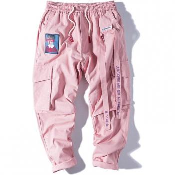 Pantalón Informal Rosa Hip Hop con Bordado