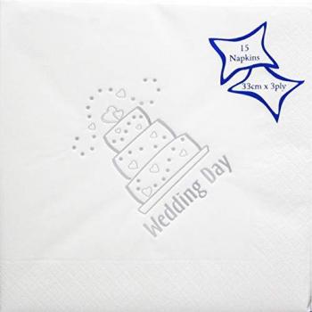 NPK Festliche Hochzeitstag Servietten (15 Stück) Folienbedruckt One Size
