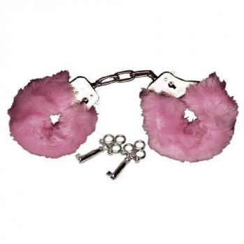 Rosa Handschellen “Love Cuffs” – Kombination aus Metall und weichem Plüsch