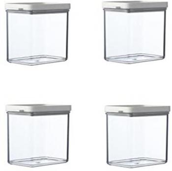 Mepal Omnia Vorratsdosen 4er Set rechteckig 1100 ml Weiß