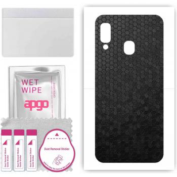 Apgo Black Honeycomb Wrap Film Sticker for Samsung Galaxy A20e Back Cover