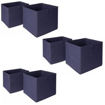 6-Pack Navy Blue Folding Storage Boxes