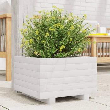 Vidaxl Garden Planter Solid Wood Pine 40x40x26.5 cm White