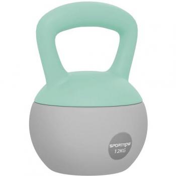Premium 12 kg Grey & Green Kettlebell – Cushioned Body, Non‑Slip Handle