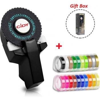 Machine à Écrire Colorée CIDY C101 – Kit de Bandes Gaufrées 9 mm x 3 m