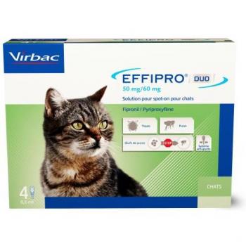 Virbac EffiDuo Spot‑On anti‑parasite félin
