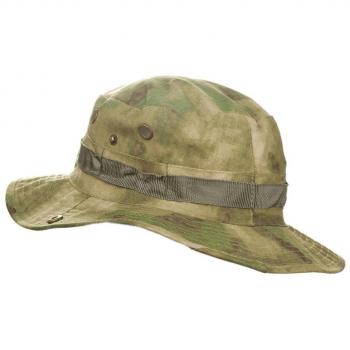 Boonie‑Stil: Breitkrempiger Sonnenhelm mit Grüner Camouflage