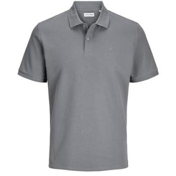 Polo­shirt Jack & Jones – Austin, strukturiert, grau, Herren XXL