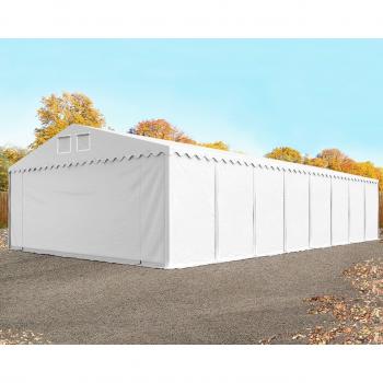 TOOLPORT 8x36m 2.6m Sides Storage Tent, White PVC 800 – Ground Frame, Static Package Omitted