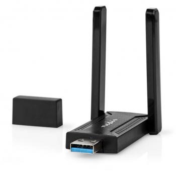Nedis Wireless Dongle 2,4/5 GHz AC1200 USB 3.0 – 1200 Mb/s – Nero