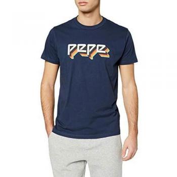 Pepe Jeans Theo Camiseta Azul para Hombre, Talla X-Large