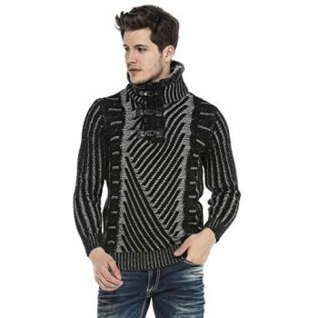 Cipo & Baxx Basic Pullover für Herren, schwarz