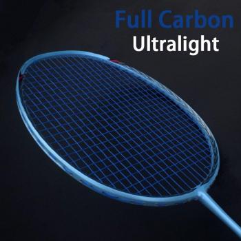 5U Carbon Badminton Racquet with Strung Strings and Free Grip