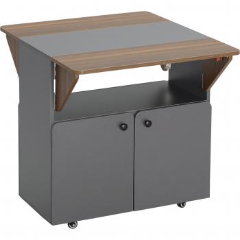 HOMCOM Küchentisch Klapptisch mit 2 Tischseiten, Hellgrau, 70 x 83 x 75 cm