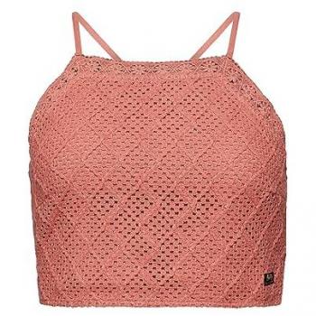 Maglia Cropped Superdry Vintage in Crochet Rosa Sabbia M