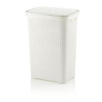 Kela Brasilia White Clothes Basket 60cm H X 43.5cm W X 33.5cm D