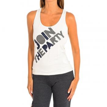 Camiseta de entrenamiento Zumba sin mangas con diseño de cuello redondo, ideal para mujeres, color beige