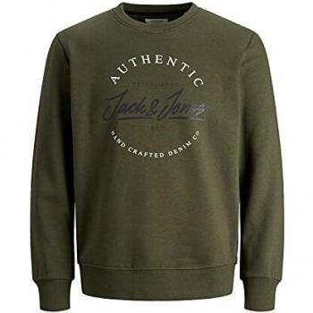 Jack & Jones Maglia di Tuta JJHERRO Notte Foresta Uomo Crew Neck