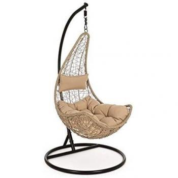 Bizzotto poltrona sospesa amirantes con cuscini naturale