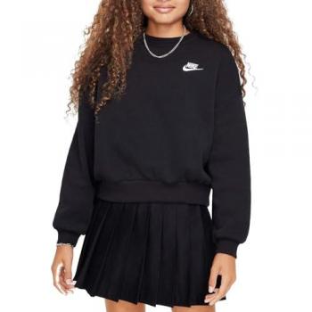 Sudadera Ajuste Amplio Nike Club para Niñas Negra