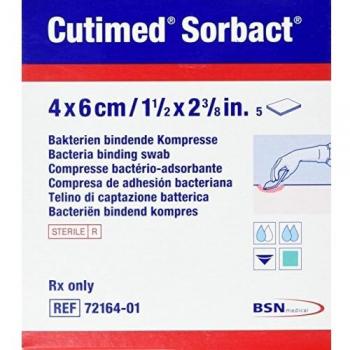 BSN Medical 2324325 Cutimed Sorbact Garze, 4x6 cm, 5 medicazioni