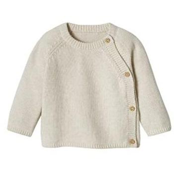 Marl Beige Baby Jersey Front Closure Top