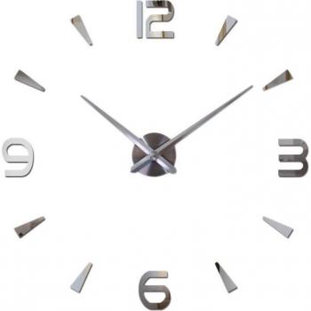 New3D Frameless DIY Quartz Clock with Mute Mechanism and Mirror Stickers