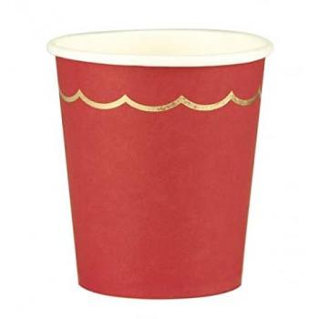 Gobelets Festonnees 200 ml Rouge‑Or