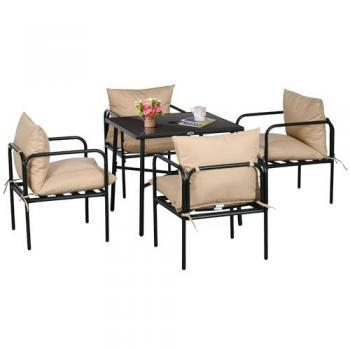 Ensemble de mobilier de jardin 4 places 5 pièces